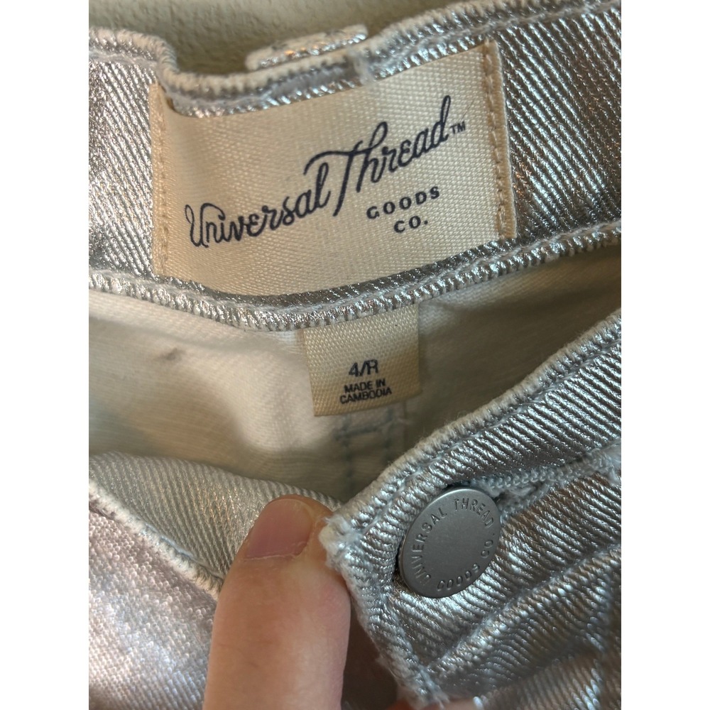Silver Jeans Metallic 90s Baggy Womens Festival Futuristic Streetwear Jeans 4 - Picture 4 of 8